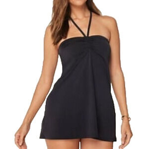 ANDIE Swimwear Women XS The Waikiki Dress Cover Up Black Gathered Bodice Tie NEW
